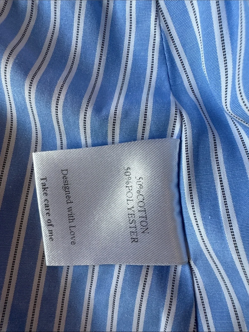 IVIVI Blue Striped Tie-Front Top and shorts Set size L top M bottom